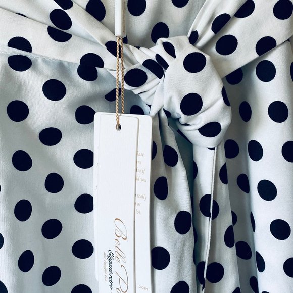 Belle Poque Sz Sm Rockabilly Retro Pin Up 50s High Waist Polka Dot Skirt New - Picture 11 of 15